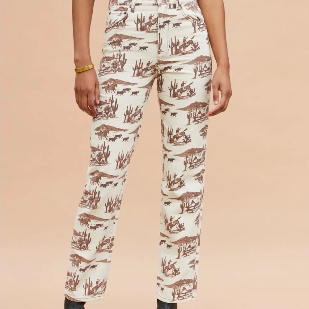 Reformation Sonora High Rise Printed Straight Jeans